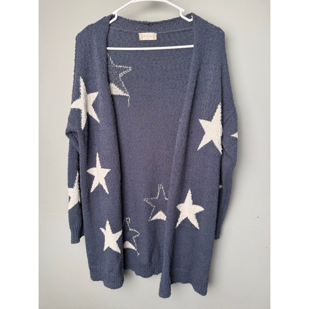 Women's Altard State Blue & White Star Print Cardigan Sweater XS - Picture 2 of 8